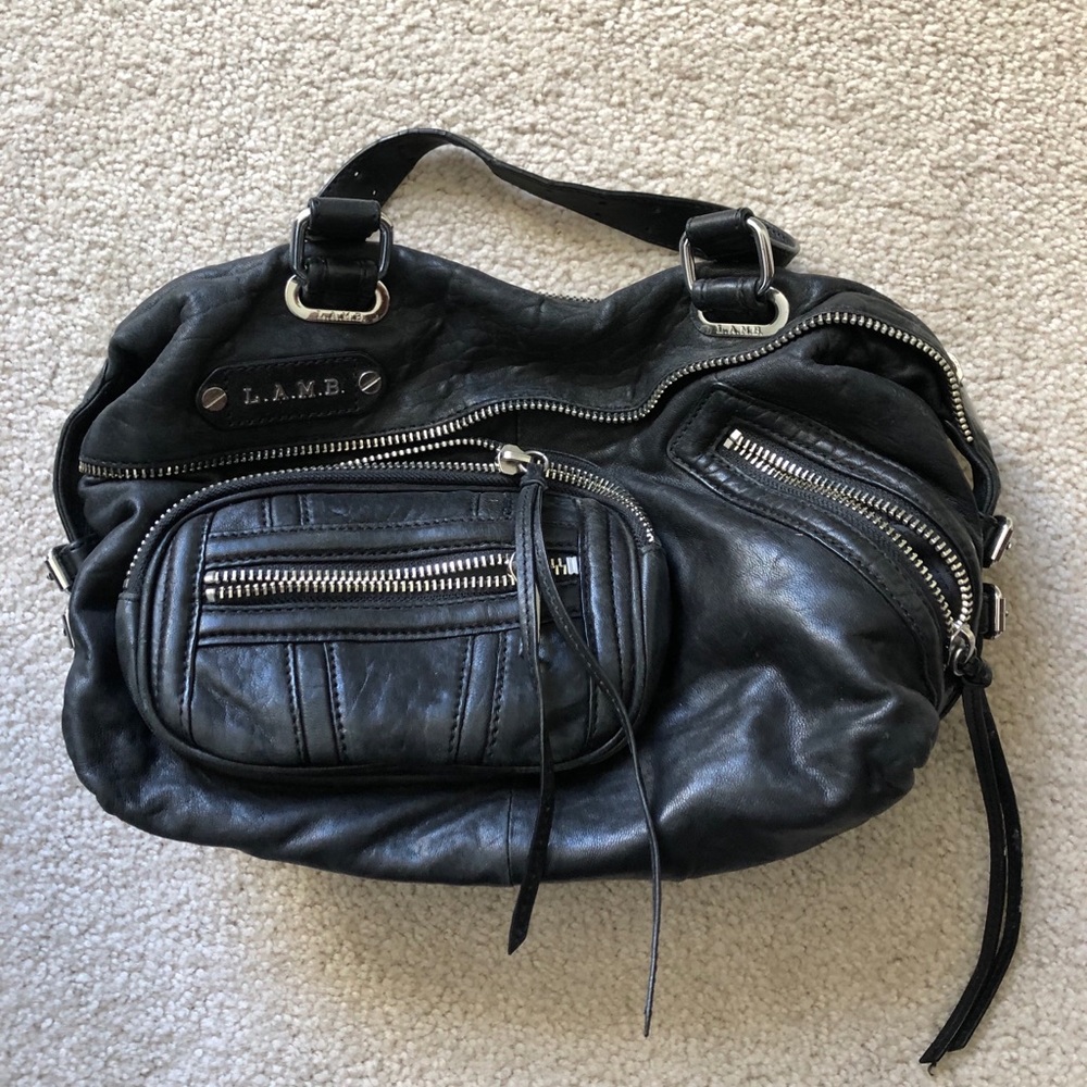 L.A.M.B Black Leather Handbag